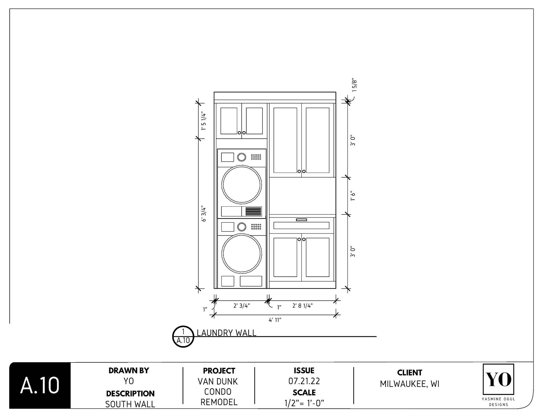 Powder room Wall Elevation